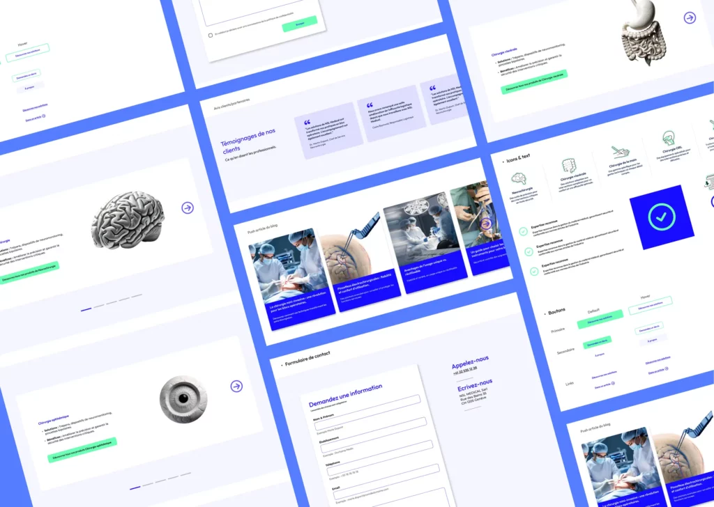 UI kit du site NSL – composants graphiques